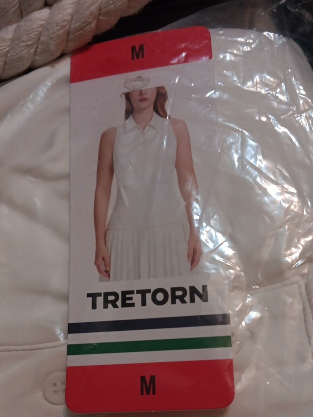 Tretorn White Sleeveless Polo Tennis Dress with Collar And Built In Bra